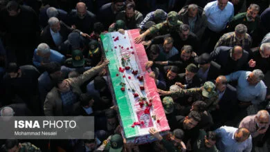 تشییع پیکر ۱۱ شهید گمنام در کنگره شهدای استان اصفهان