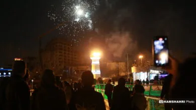 نورافشانی بر روی پل طبیعت به مناسبت عید فطر